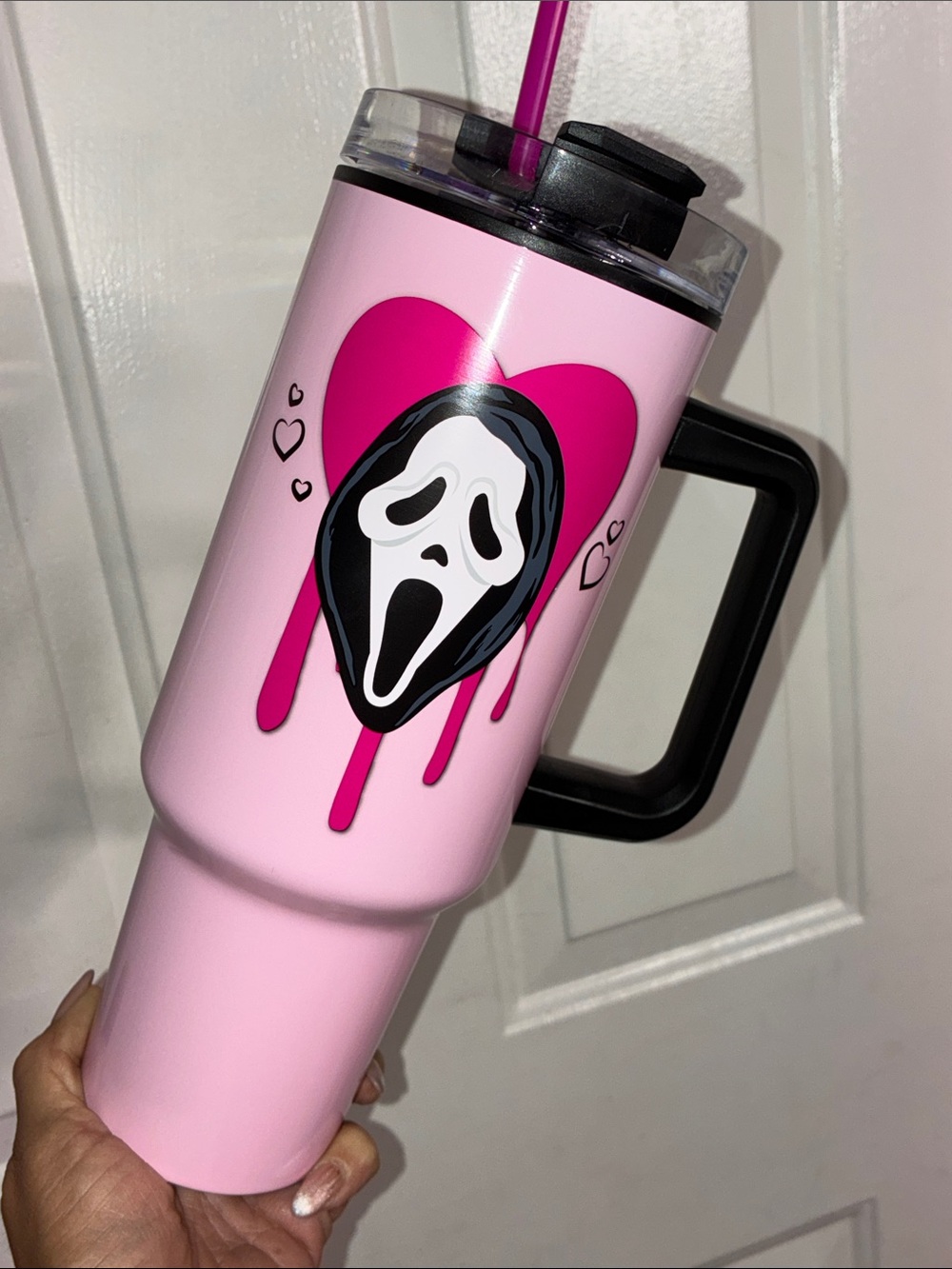 Ghost Face pink 40oz tumbler